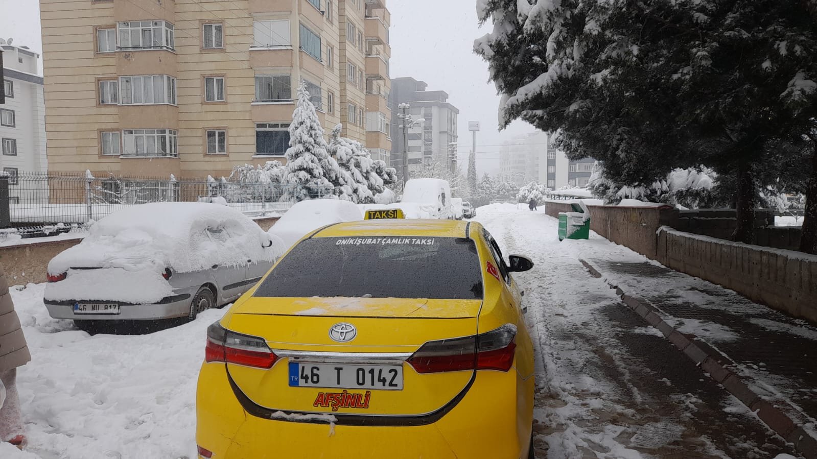 Kış şartlarında şehirlerarası sefer yapan Yörükselim Çamlık Taksi